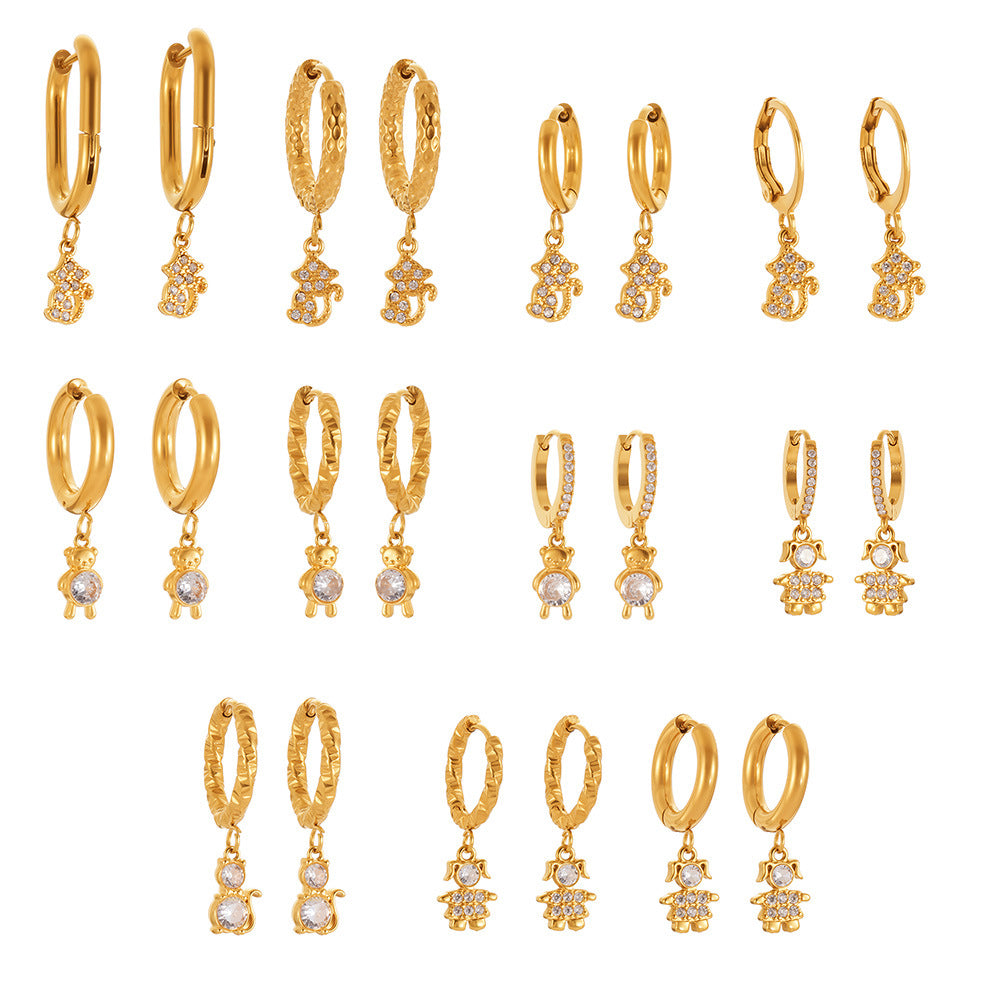 High Quality 5A Zirconia Drop Earrings Luxury Fashion Stainless Steel Jewelry Lab Grown Diamond Earrings