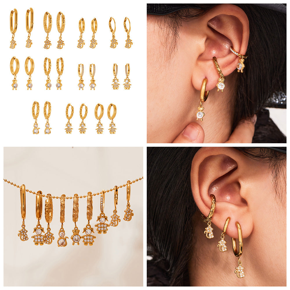 High Quality 5A Zirconia Drop Earrings Luxury Fashion Stainless Steel Jewelry Lab Grown Diamond Earrings