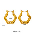 18K Gold Plated Waterproof Stainless Steel Hoop Earrings Customizable Trendy Classic Geometric Peace Jewelry Unisex for Parties