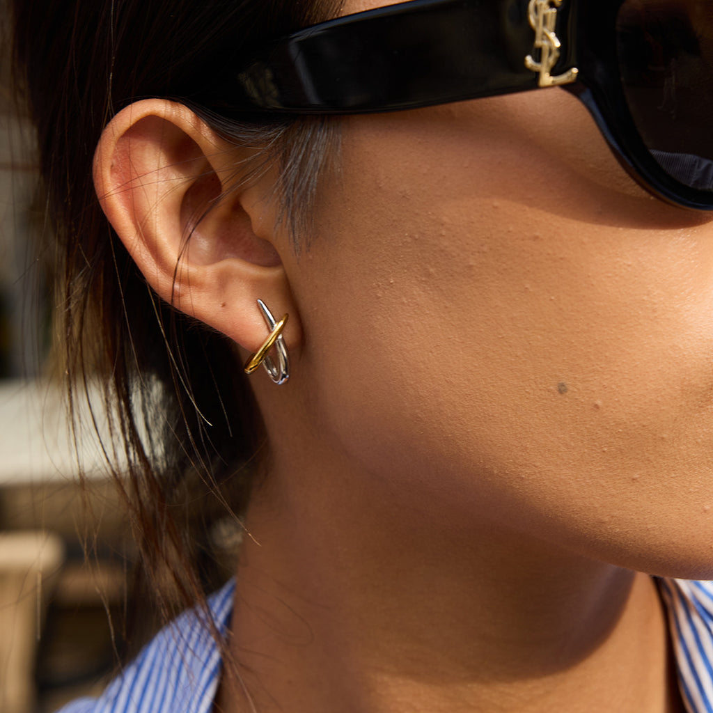 Customizable Women's Stainless Steel Stud Earrings Lightweight 18K Gold and 2-Tone PVD Plated Trendy Fashion Jewelry for Party