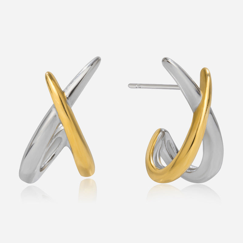 Customizable Women's Stainless Steel Stud Earrings Lightweight 18K Gold and 2-Tone PVD Plated Trendy Fashion Jewelry for Party