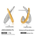 Customizable Women's Stainless Steel Stud Earrings Lightweight 18K Gold and 2-Tone PVD Plated Trendy Fashion Jewelry for Party