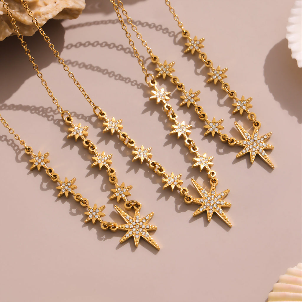 Fashionable Women's Stainless Steel Necklace with Real Gold PVD Plating Trendy Link Chain & Imitation Pearl Gift Jewelry