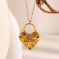 Mama Necklace with Heart Pendant Trendy Stainless Steel Real Gold PVD Plated Link Chain and Zircon Best Gift for Mom