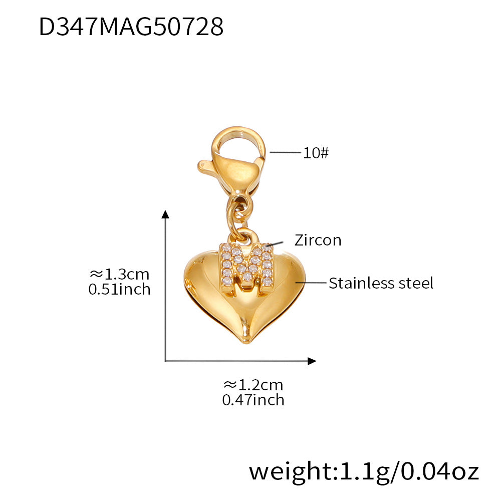 Mother's Day Trendy Stainless Steel Necklace with Real Gold PVD Hearts Link Chain Mama Gift for Mom for Parties