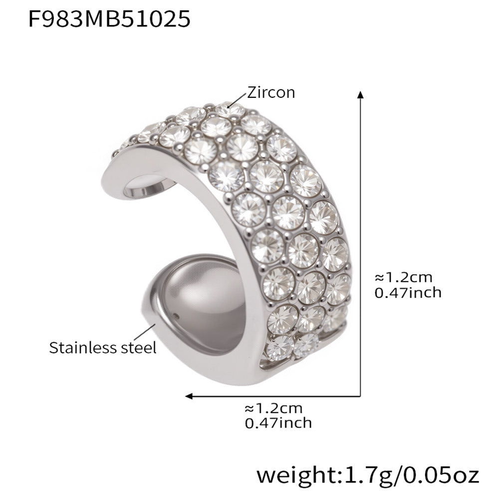 Wholesale 18K Gold Plated Stainless Steel Zirconia Hoop Earrings Waterproof Geometric Designs Trendy Jewelry for Parties