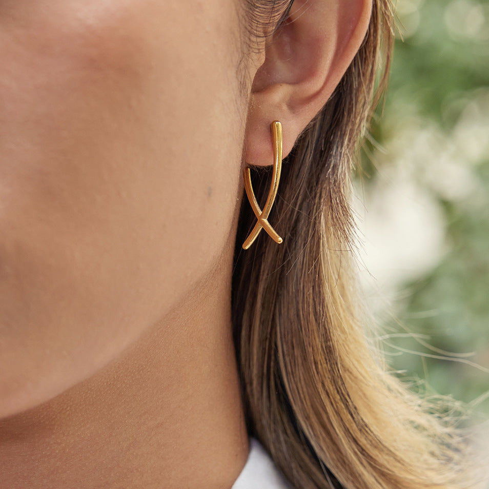 Customizable Stainless Steel 18K Gold PVD Plated Earrings Trendy Jewelry for Women for Parties