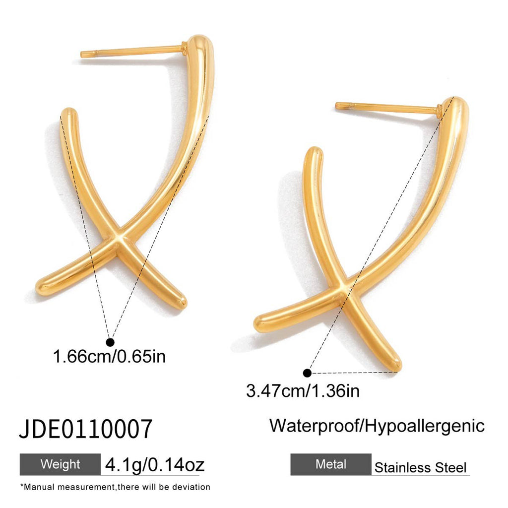Customizable Stainless Steel 18K Gold PVD Plated Earrings Trendy Jewelry for Women for Parties