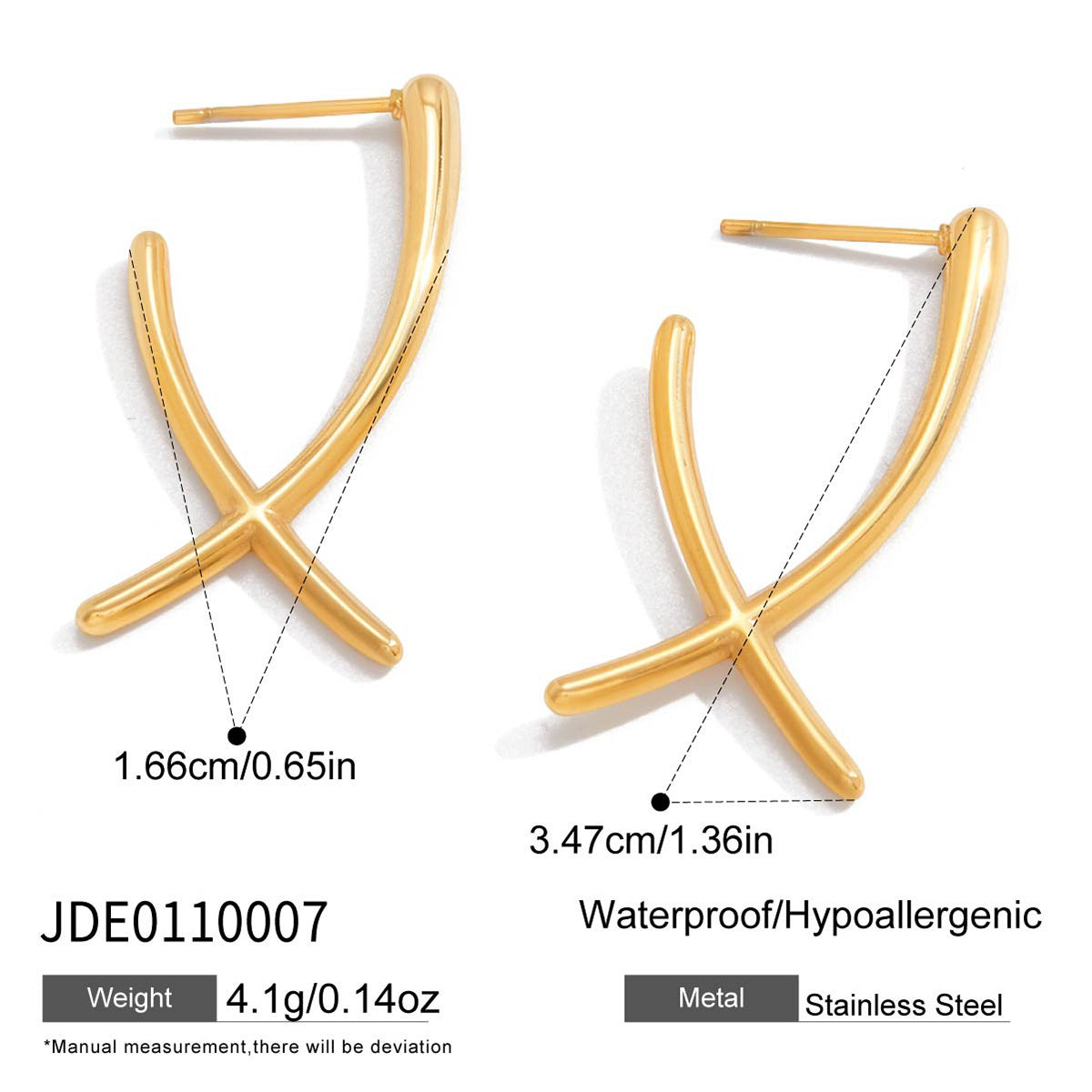 Customizable Stainless Steel 18K Gold PVD Plated Earrings Trendy Jewelry for Women for Parties