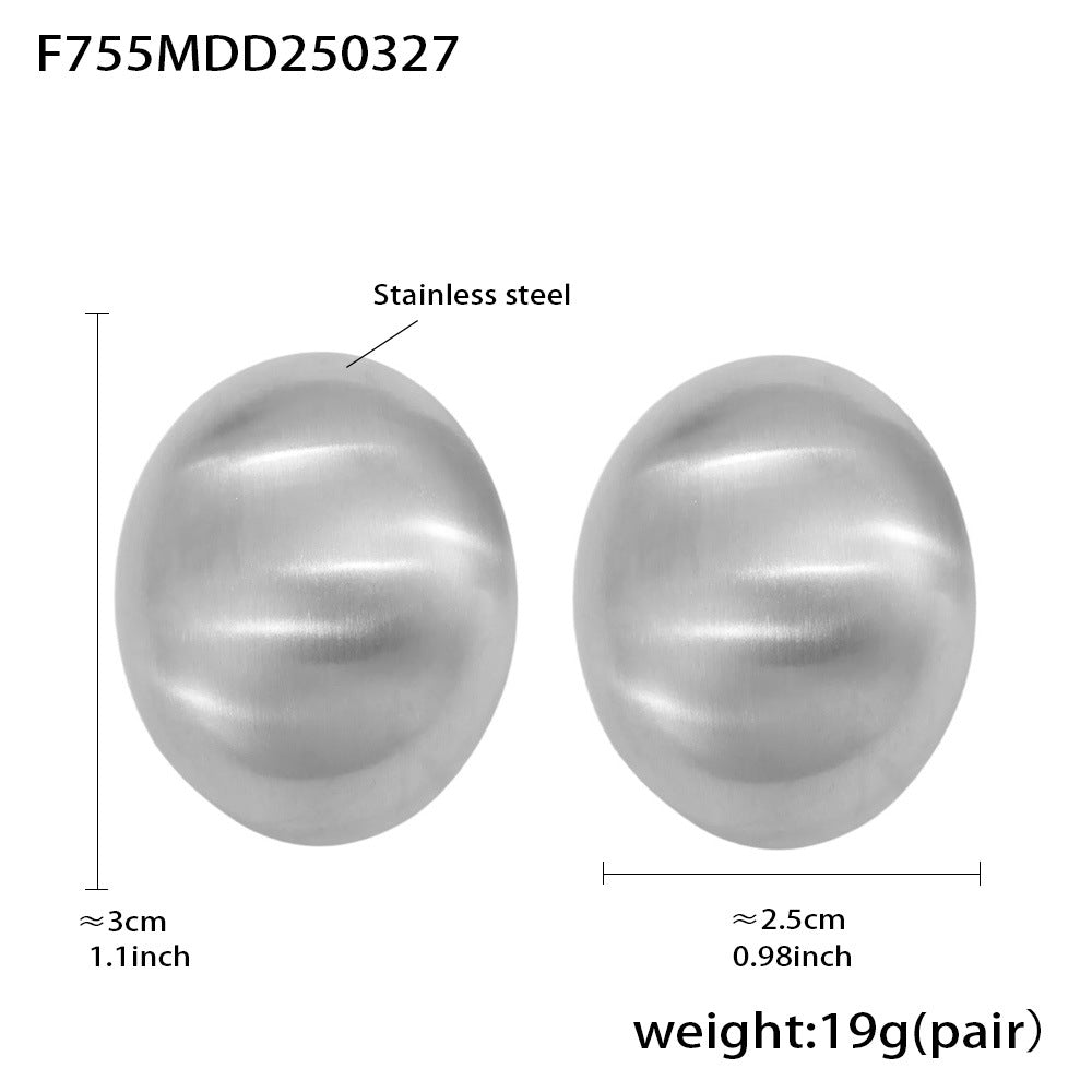 Wholesale Luxury Custom 18K True Gold Silver Plated Women's Stainless Steel Earrings Trendy Chunky Stud for Parties