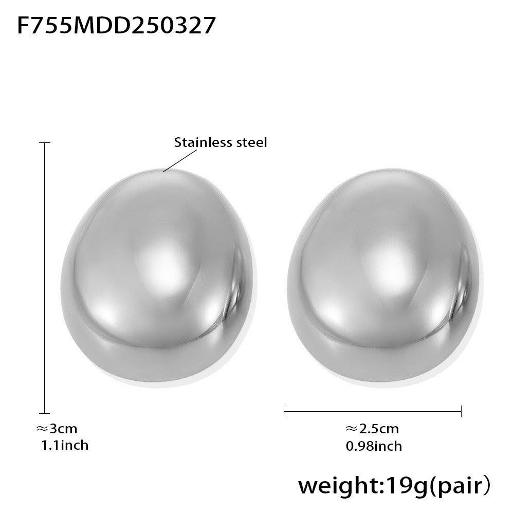 Wholesale Luxury Custom 18K True Gold Silver Plated Women's Stainless Steel Earrings Trendy Chunky Stud for Parties