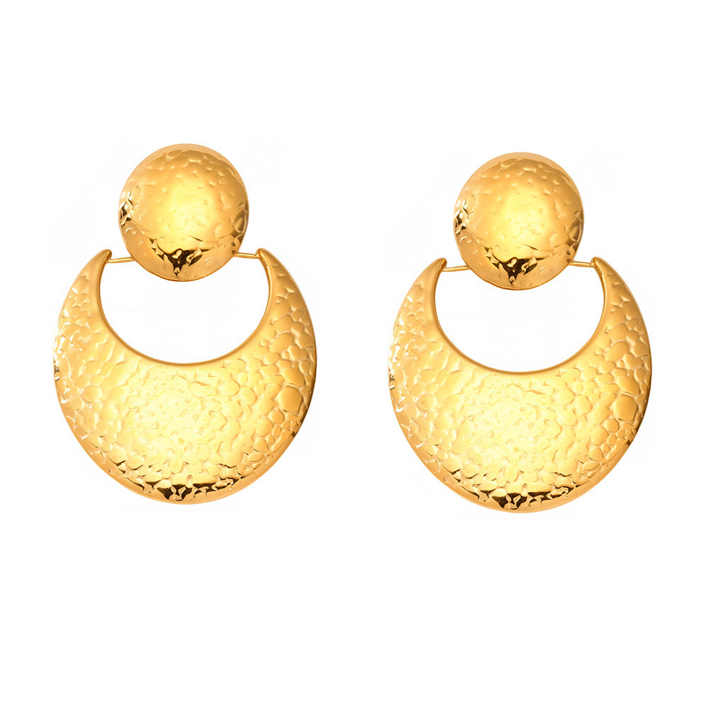 Wholesale Stainless Steel 18k Real Gold Pvd Drop Earrings for Girls Ball Moon Design Fashion Jewelry Earrings Waterproof No rust