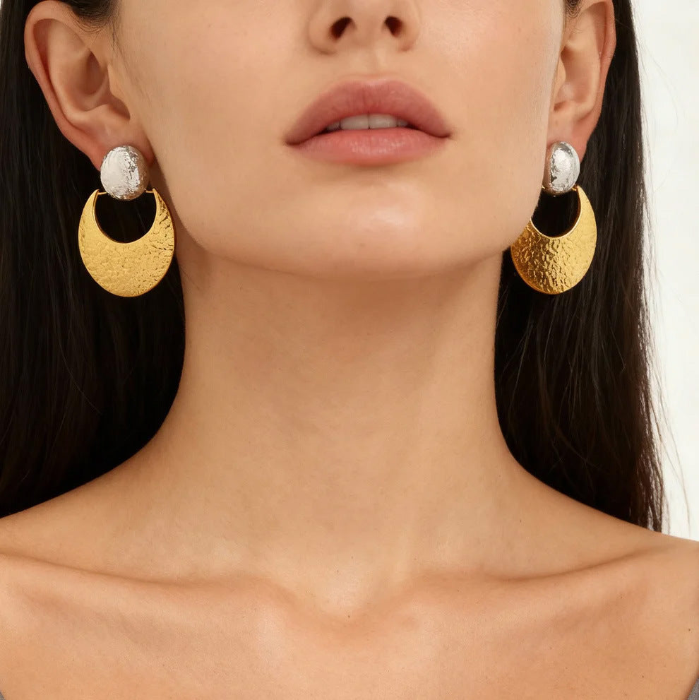 Wholesale Stainless Steel 18k Real Gold Pvd Drop Earrings for Girls Ball Moon Design Fashion Jewelry Earrings Waterproof No rust