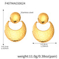 Wholesale Stainless Steel 18k Real Gold Pvd Drop Earrings for Girls Ball Moon Design Fashion Jewelry Earrings Waterproof No rust