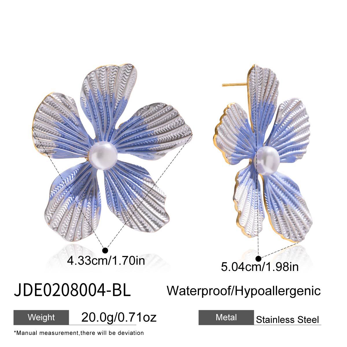 Customizable Stainless Steel 18k Gold PVD Plated Flower Stud Earring with Pearl for Girls