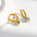 Wholesale Certified Stainless Steel 18K Gold Plated Vintage White Zircon Card Set Drop Earrings for Women's Party Occasions