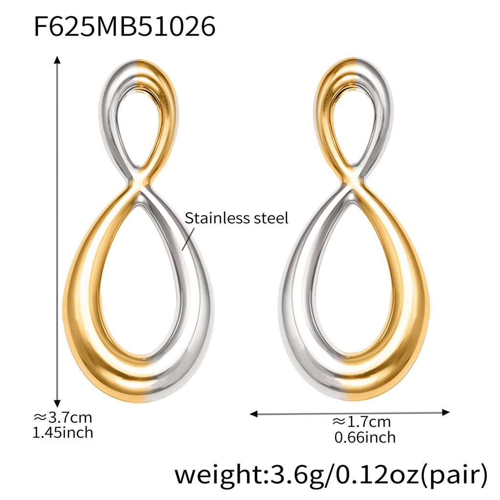 Wholesale Stainless Steel 18k Real Gold Pvd Drop Earrings for Girls 8 Design Fashion Jewelry Earrings Waterproof No rust