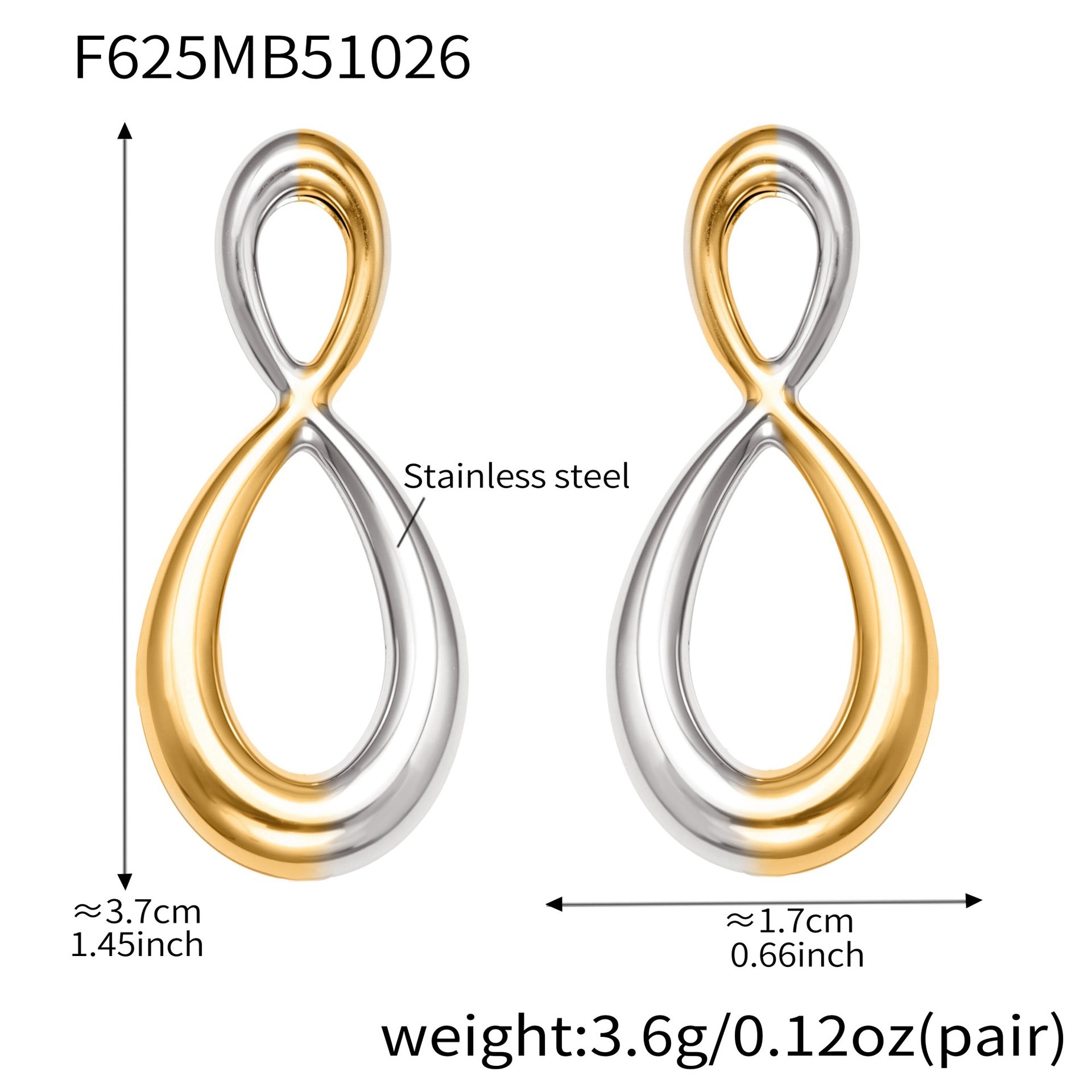 Wholesale Stainless Steel 18k Real Gold Pvd Drop Earrings for Girls 8 Design Fashion Jewelry Earrings Waterproof No rust