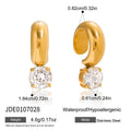 custom cuff earring Stainless Steel real Gold PVD Plated Earrings Cuff Waterproof Hypoallergenic Tarnish-Free Cute Zircon