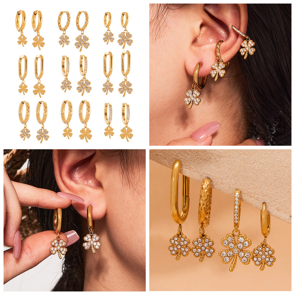 New Arrival Luxury 5A Zirconia Drop Earrings High Quality Stainless Steel Jewelry Elegant and Stylish Fashionable Accessory