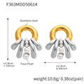 Real Gold Plated Stainless Steel Drop Earrings with Trendy Flower Pattern and Pearls for Party Fashion
