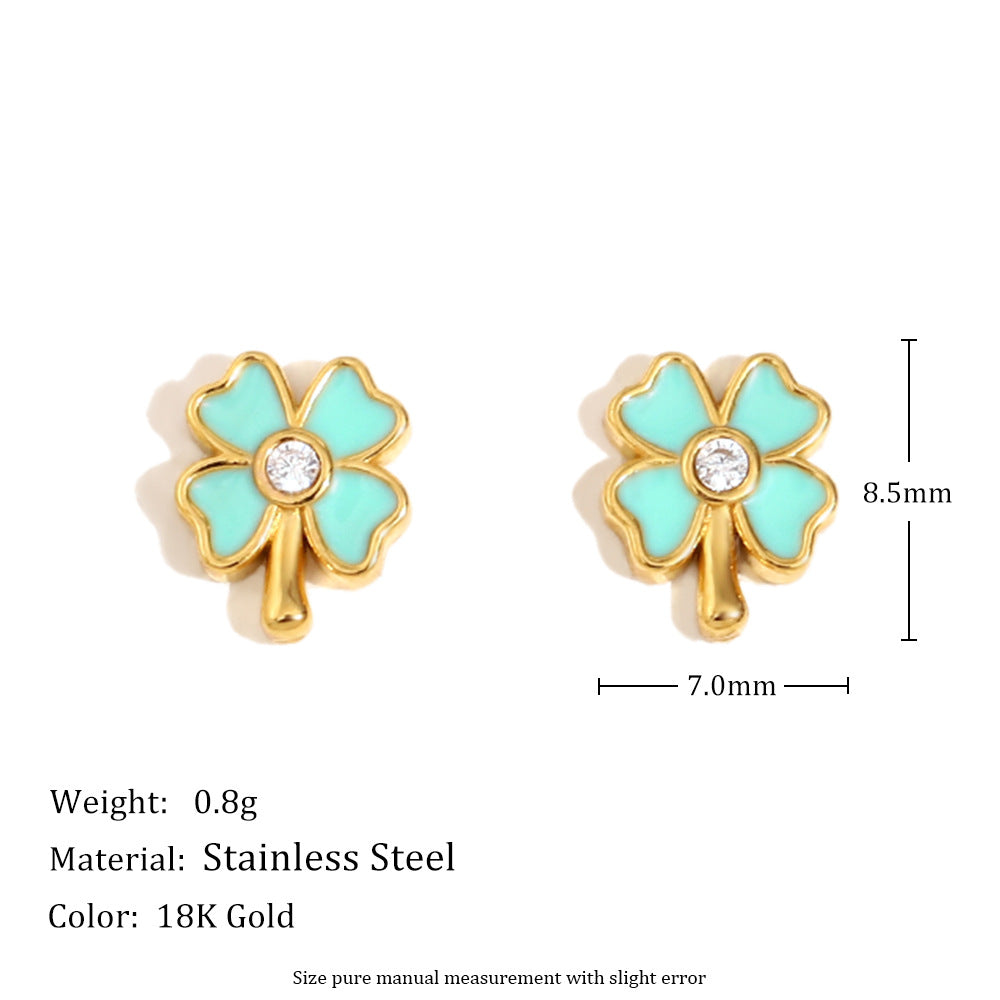 Wholesale Set of Three Fashion Stud Earrings Stainless Steel with Real Gold Plating Drop Earrings