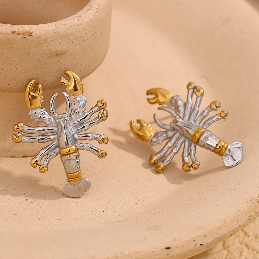 Wholesale Stainless Steel & Real Gold Plated Stud Earrings Waterproof Hypoallergenic Fashion Jewelry Lobster Design for Parties