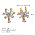 Wholesale Stainless Steel & Real Gold Plated Stud Earrings Waterproof Hypoallergenic Fashion Jewelry Lobster Design for Parties
