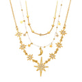 Fashionable Women's Stainless Steel Necklace with Real Gold PVD Plating Trendy Link Chain & Imitation Pearl Gift Jewelry