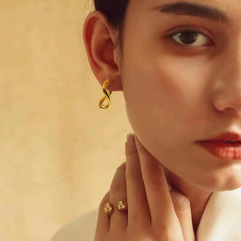 Factory Wholesale True Gold PVD Plated Stainless Steel Fashion Jewelry Hoop Earrings Low MOQ Factory Directly Source