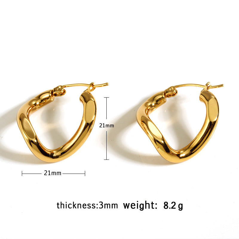 Factory Wholesale True Gold PVD Plated Stainless Steel Fashion Jewelry Hoop Earrings Low MOQ Factory Directly Source
