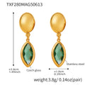 Wholesale Stainless Steel Eye Drop Earrings with Real Gold Plating Fashion Jewelry in Multiple Glass Colors