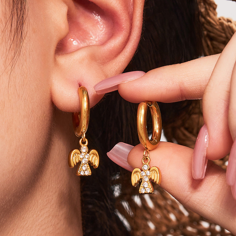 Luxury Fashion Stainless Steel Drop Earrings High Quality 5A Zirconia Elegant 5A Zirconia Jewelry