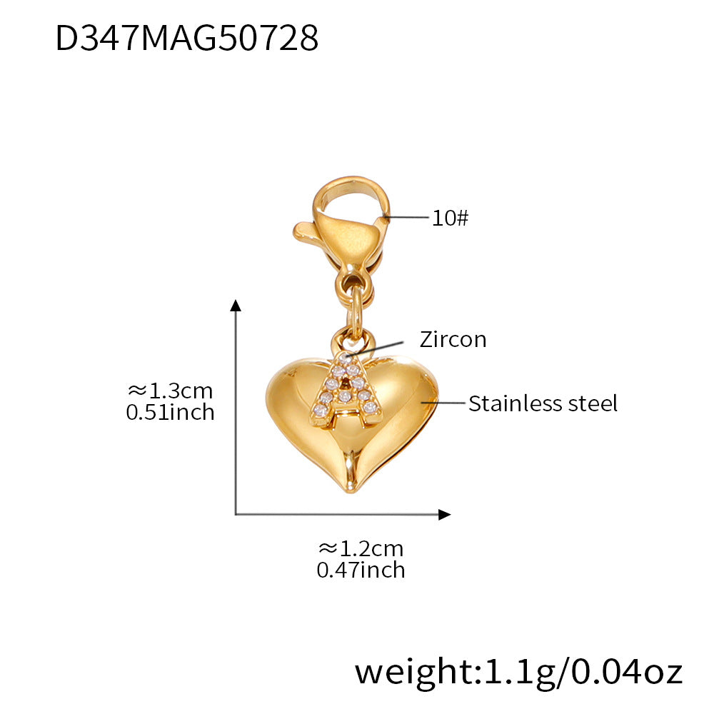 Mother's Day Trendy Stainless Steel Necklace with Real Gold PVD Hearts Link Chain Mama Gift for Mom for Parties