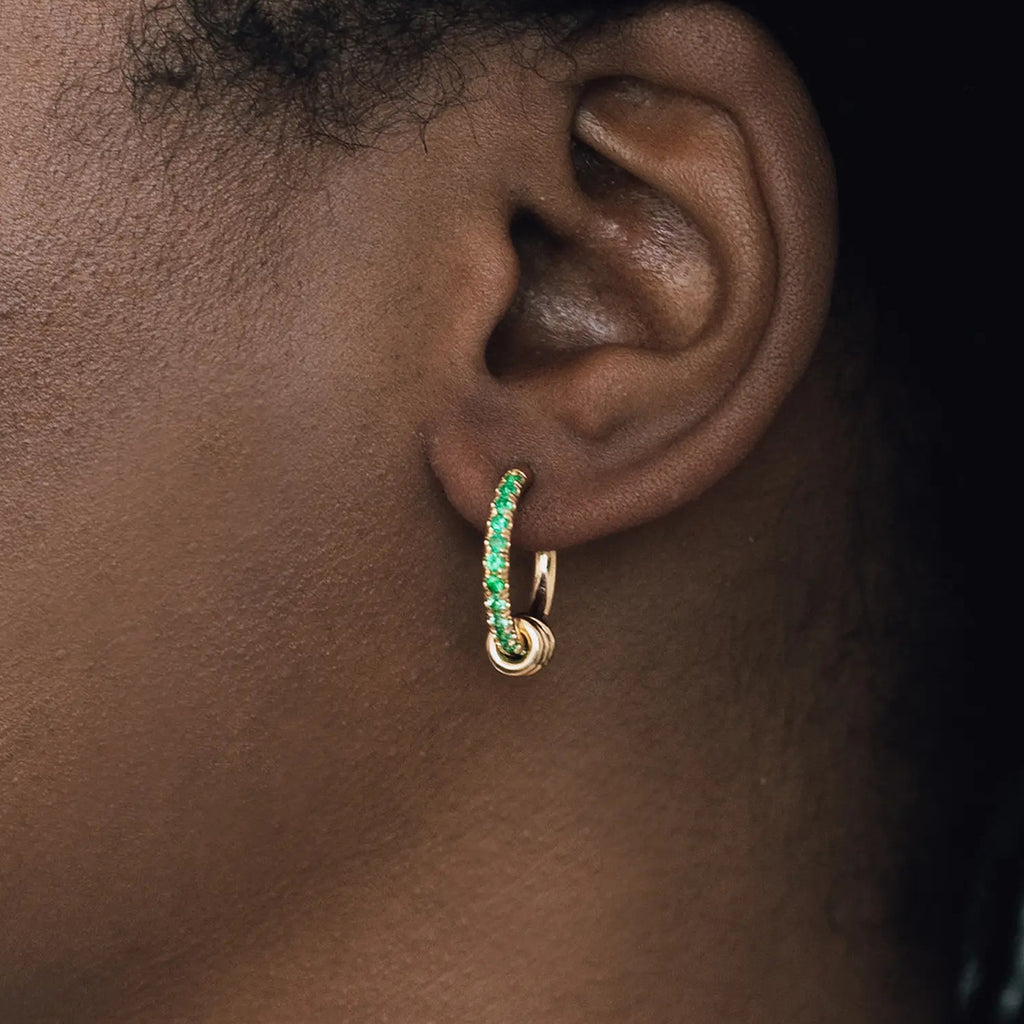 18K Real Gold Hypoallergenic DIY Stainless Steel Hoop Earrings with Zircon Trendy Small Circle Charms for Parties Gift