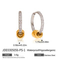 18K Real Gold Hypoallergenic DIY Stainless Steel Hoop Earrings with Zircon Trendy Small Circle Charms for Parties Gift