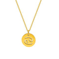 Trendy 12 Round Zodiacs Pendant Necklace Real Gold Plated Stainless Steel with Hollow Design Link Chain Fashion Necklaces