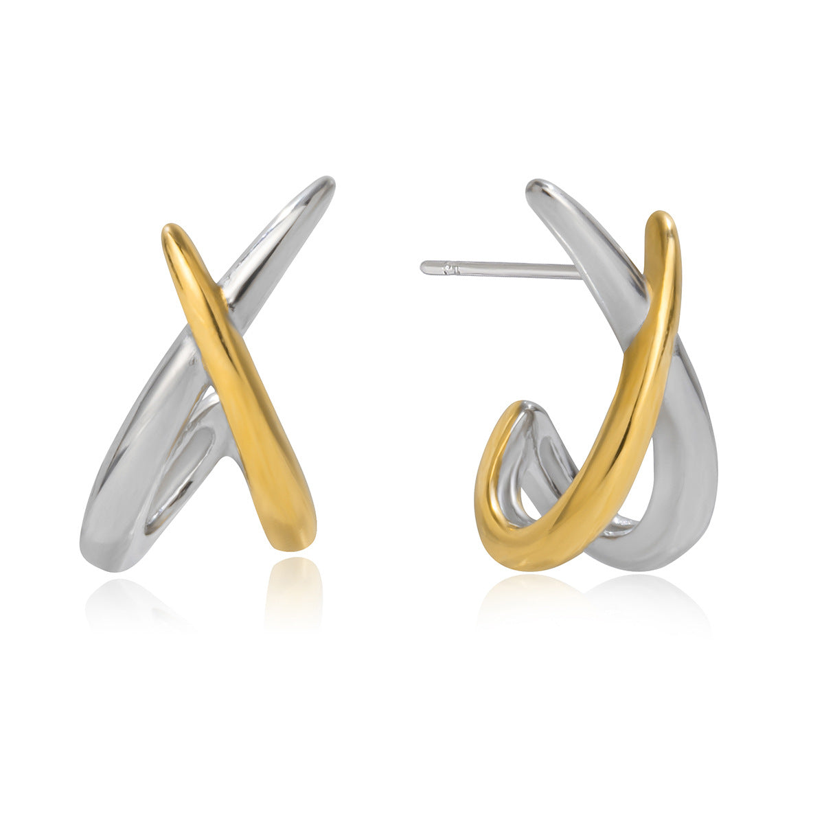 Customizable Women's Stainless Steel Stud Earrings Lightweight 18K Gold and 2-Tone PVD Plated Trendy Fashion Jewelry for Party