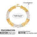 Mili Minimalist Style Stainless Steel Contrasting Color Patchwork Necklace Niche Geometric Pendant Light Luxury Blade Chain