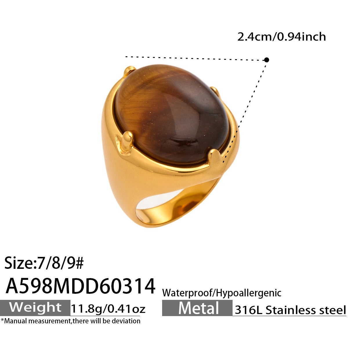 Luxury 18K Gold Plated Stainless Steel Ring with Colorful Glass Geometric Irregular Design Fine Jewelry for Party
