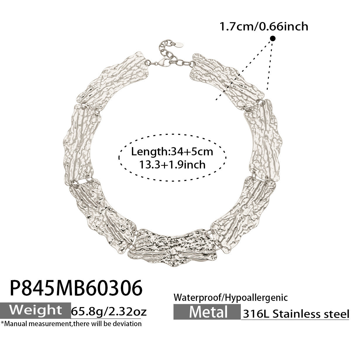 Mili Minimalist Style Stainless Steel Contrasting Color Patchwork Necklace Niche Geometric Pendant Light Luxury Blade Chain