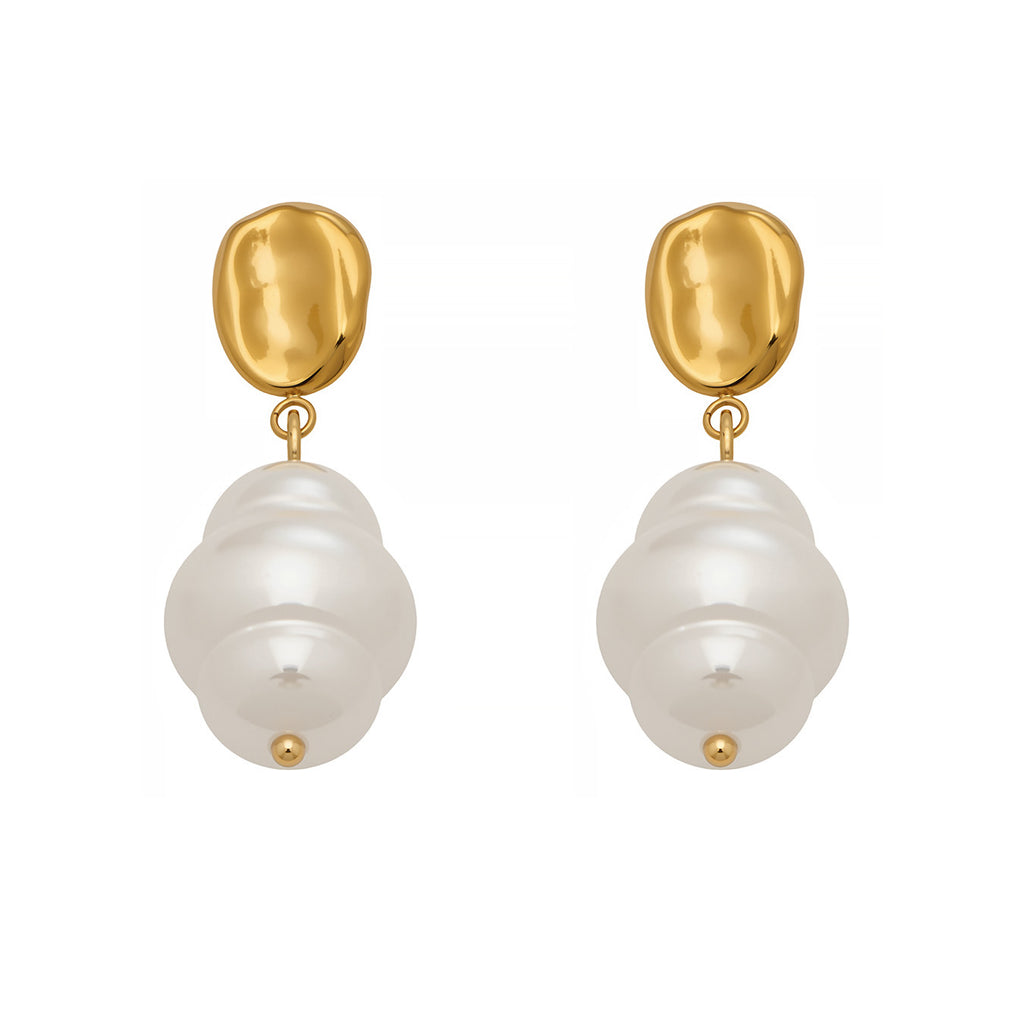 18K Gold Plated Stainless Steel Oval Earrings U Shaped Clip on Earrings for Women Luxury Fashion Jewelry