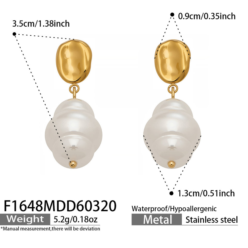 18K Gold Plated Stainless Steel Oval Earrings U Shaped Clip on Earrings for Women Luxury Fashion Jewelry