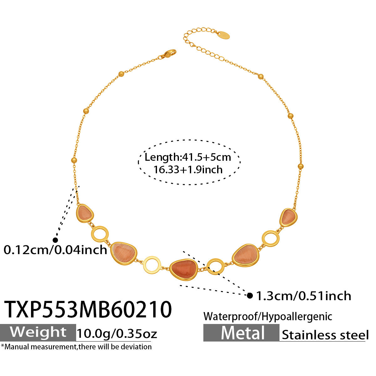 18k Gold Plated Cat Eye Jewelry Set  Waterproof Hypoallergenic Oval Stone  for Women Party Gift