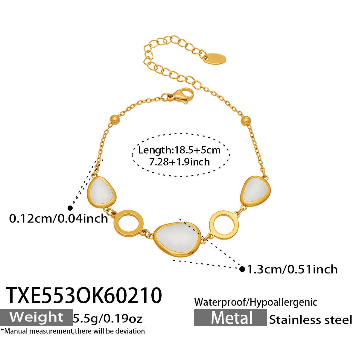 18k Gold Plated Cat Eye Jewelry Set  Waterproof Hypoallergenic Oval Stone  for Women Party Gift