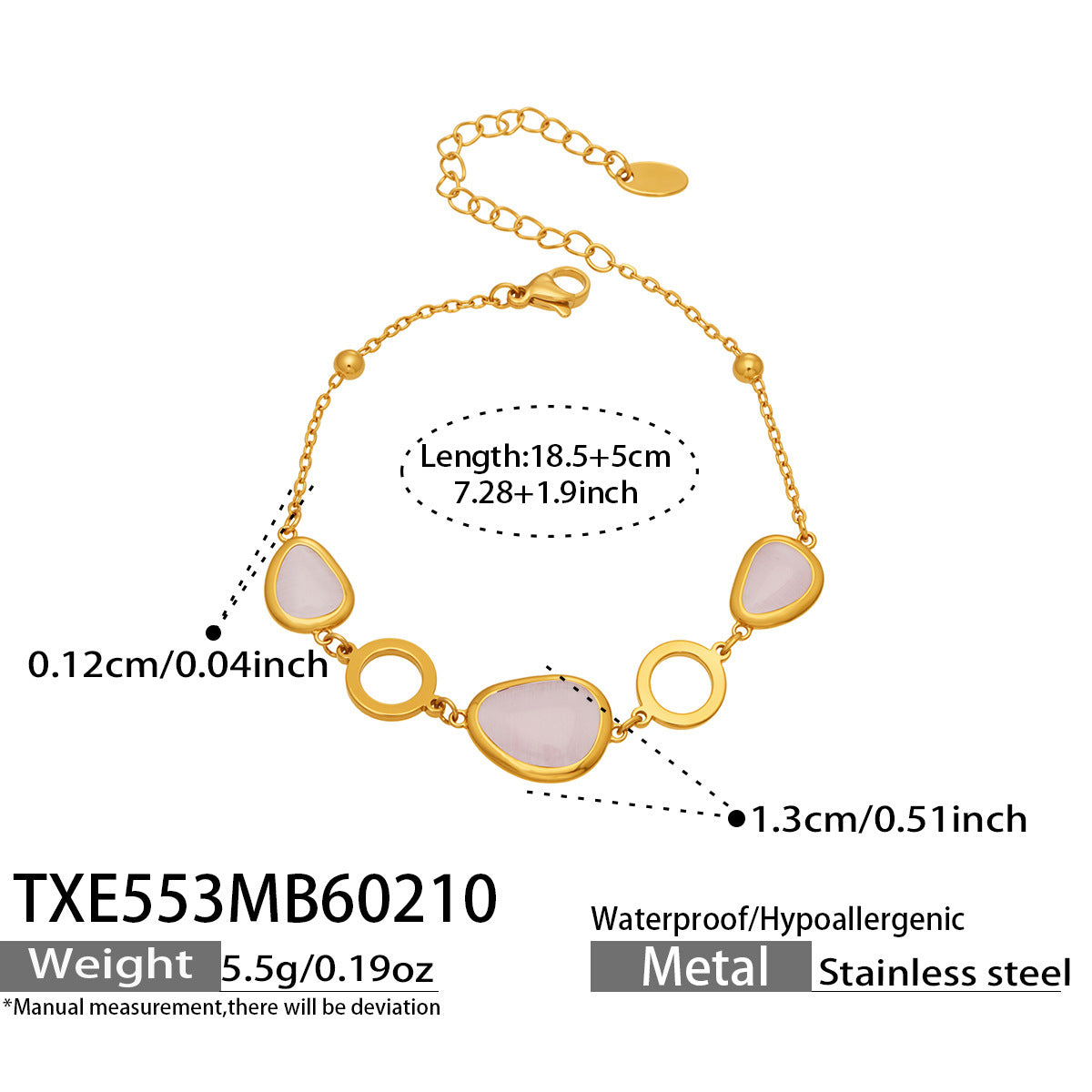 18k Gold Plated Cat Eye Jewelry Set  Waterproof Hypoallergenic Oval Stone  for Women Party Gift