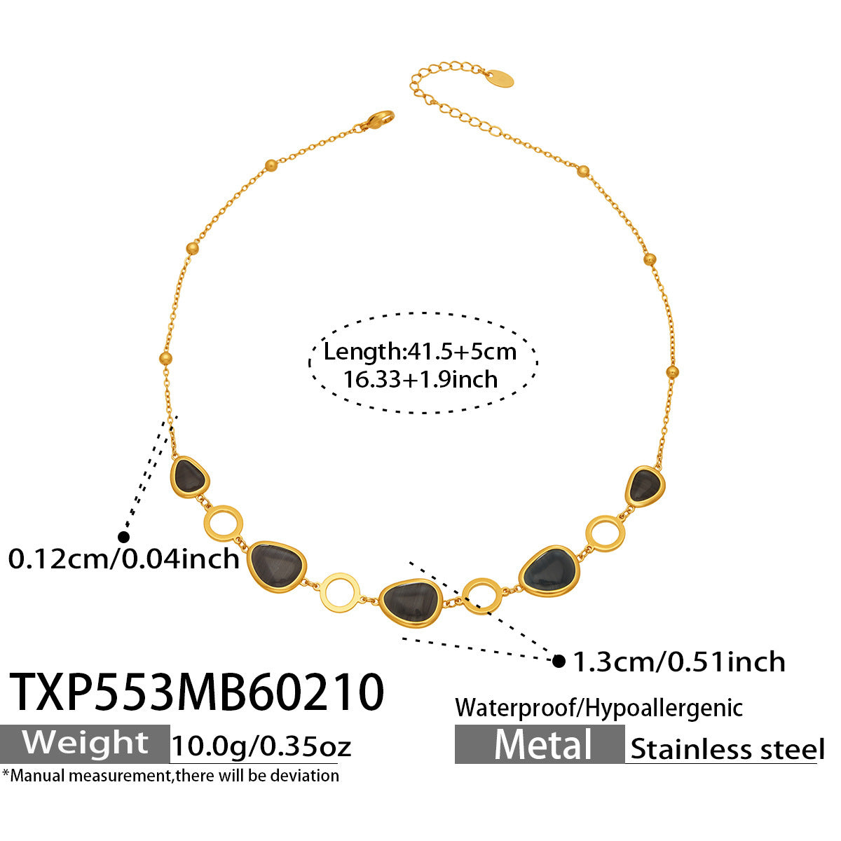 18k Gold Plated Cat Eye Jewelry Set  Waterproof Hypoallergenic Oval Stone  for Women Party Gift