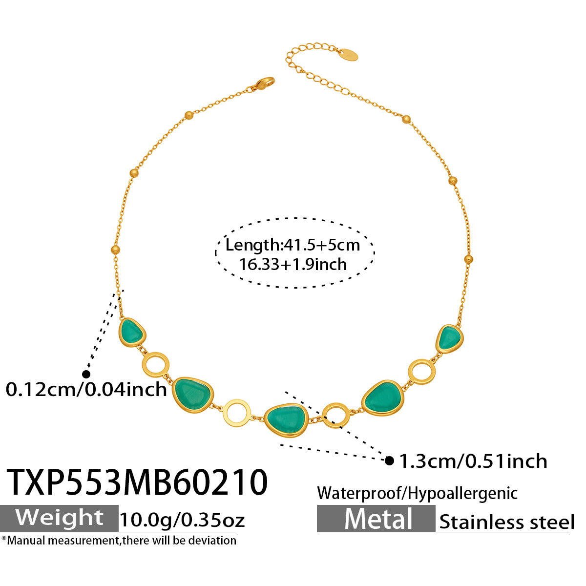 18k Gold Plated Cat Eye Jewelry Set  Waterproof Hypoallergenic Oval Stone  for Women Party Gift