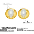 European American Style Fashionable Light Luxury All-Match Chic Personalized Women's Stainless Steel 18K Gold-Plated Earrings