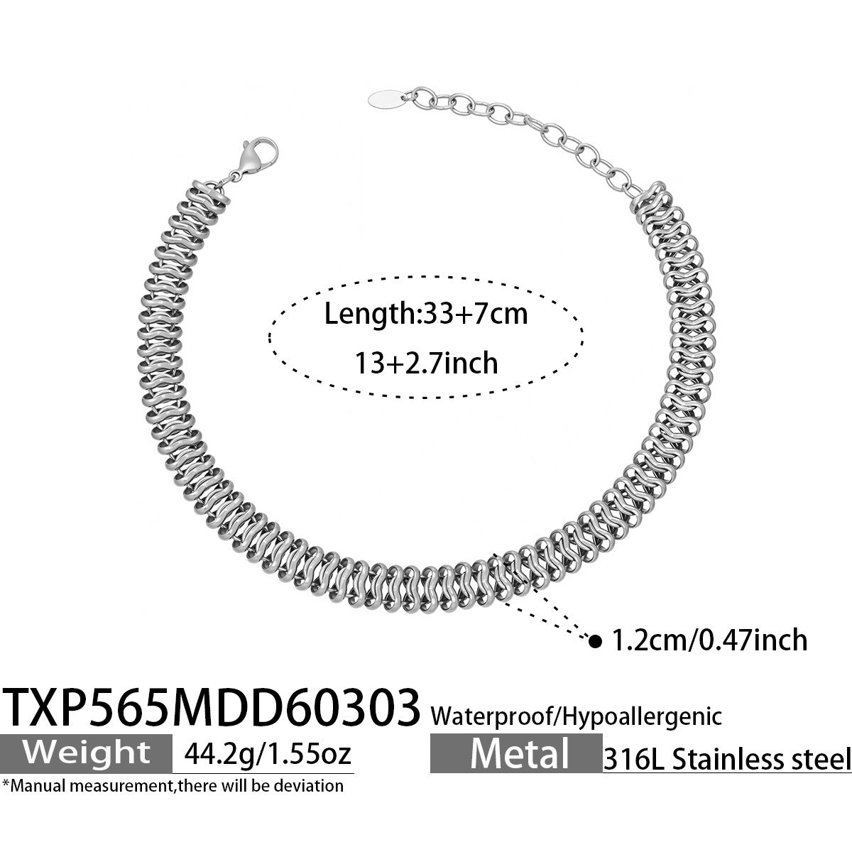 Trendy Women Gold Plated Stainless Steel Thick Chain Choker  Set Includes Matching Bracelet Perfect for Gift Daily Wear